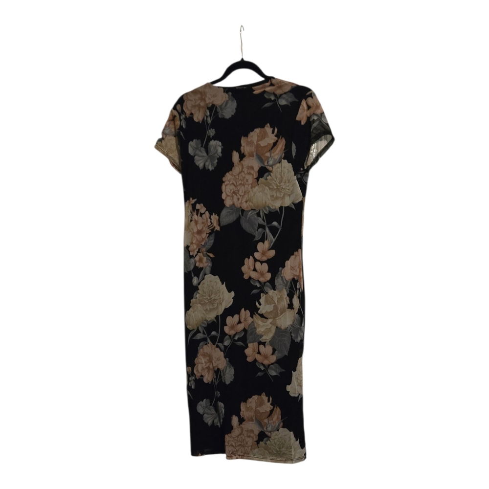 Fashion Nova Black Floral Midi Dress